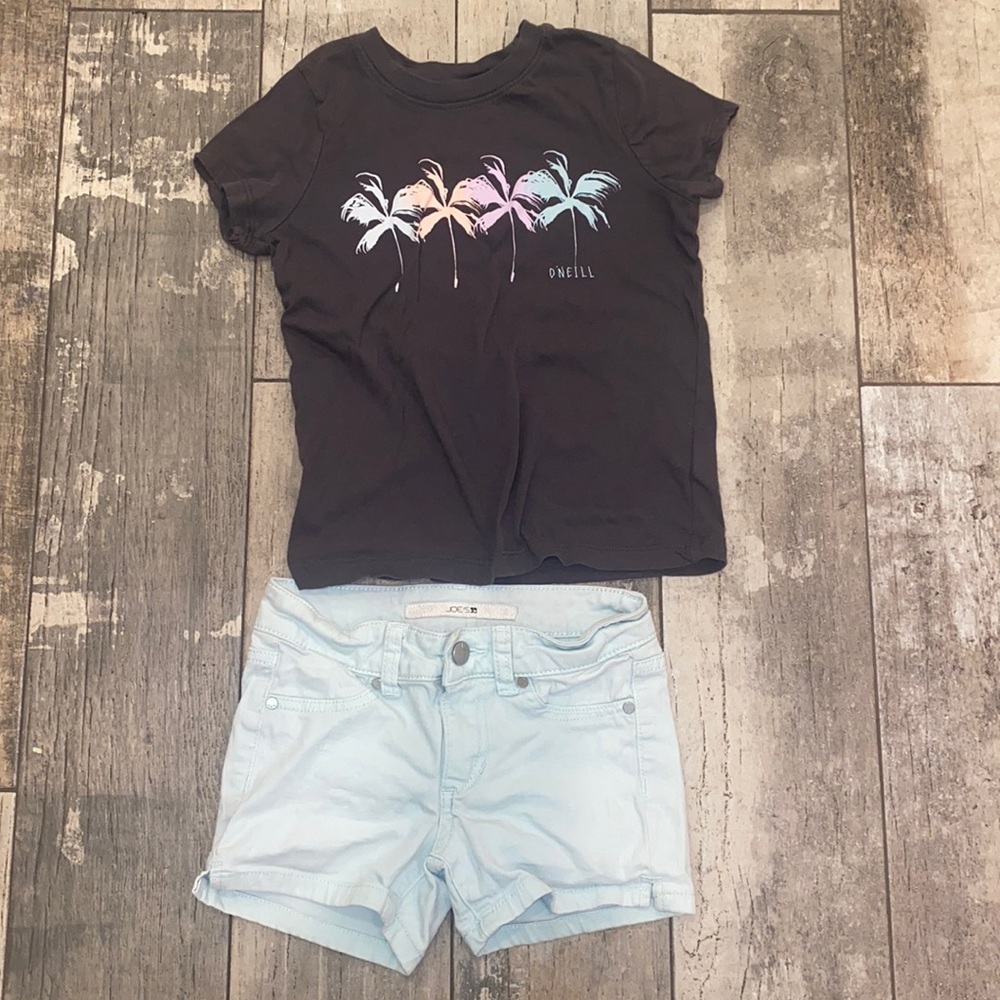 Girls ONeal shirt ssmall , Joe jeans shorts size 7